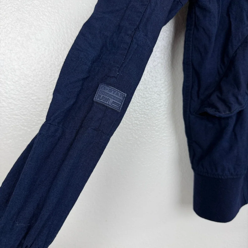 G-Star Raw Rackam DC Bomber Jacket Mens Small Navy Blue Denim D04536-6101-082
